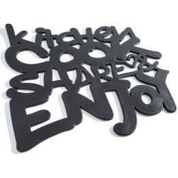 Ταπέτο Νεροχύτη Αντιολισθητικό Letters 06017.001 32x29,5cm Black PVC