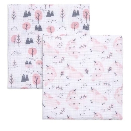 Μουσελίνες (Σετ 2τμχ) Unicorn Multi Funna Baby 90x90cm 100% Βαμβάκι