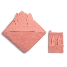Κάπα Βρεφική Με Γάντι Μπάνιου 0212 (Σετ 2τμχ) Coral Pink Funna Baby