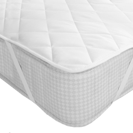 Κάλυμμα Στρώματος Καπιτονέ White Viopros Μονό 100x200cm Βαμβάκι-Πολυέστερ