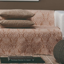 Ριχτάρι Vienna 18 Ecru-SalmonE Pink Kentia Τετραθέσιο 180x340cm Βαμβάκι-Ακρυλικό