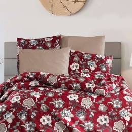 Παπλωματοθήκη Σετ 3Τμχ 3139 Bordeaux Nexttoo Υπέρδιπλο 230x240cm 100% Βαμβακερό Περκάλι