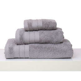Πετσέτα Με Φάσα Soft Grey Anna Riska Προσώπου 50x100cm 100% Βαμβάκι