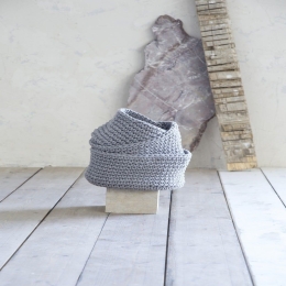 Καλάθι - Panier Grey 19x16cm Nima 19x16cm Βαμβάκι-Πολυέστερ
