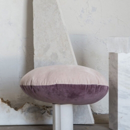 Μαξιλάρι Διακοσμητικό (Με Γέμιση) - Velvety Powder Pink/Cassis Nima 45X45 45x45cm Βαμβάκι-Βελούρ