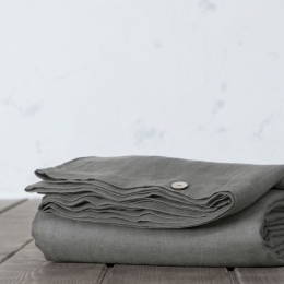 Παπλωματοθήκη Linen Dark Grey Nima Υπέρδιπλο 220x240cm Λινό