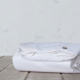 Παπλωματοθήκη Linen White Nima King Size 240x260cm Λινό