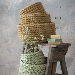 Καλάθι Panier Mustard Beige Nima Βαμβάκι-Πολυέστερ