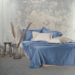 Παπλωματοθήκη Superior Satin Denim Blue Nima King Size 240x260cm 100% Βαμβακοσατέν