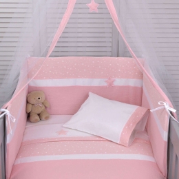 Σεντόνι Βρεφικό Σετ 3Τμχ Des: 372-Muslin Pink Baby Oliver Λίκνου 75x100cm Μουσελίνα