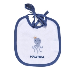 Σαλιάρα Πετσετέ Αδιάβροχη 46-6740-1/941 White-Blue Nautica 19x20cm 100% Βαμβάκι