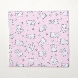Πάνα Βρεφική Με Στρίφωμα Des.179 Αρκουδάκι Pink Baby Oliver 80x80cm 100% Βαμβάκι