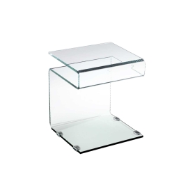 Τραπεζάκι Σαλονιού Glasser Clear ΕΜ735 42X38Χ48 cm Γυαλί