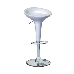 Σκαμπό Μπαρ Bar/1 White 43-2205 41X44.5X6/77cm Μέταλλο,Πολυπροπυλένιο