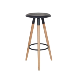 Σκαμπό Μπαρ Loft Black 10-0101 Φ37X77cm Ξύλο,Πολυπροπυλένιο
