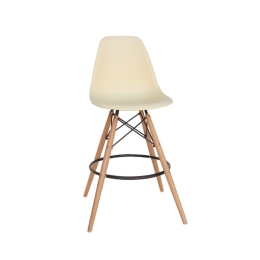Σκαμπό Μπαρ Loft Cream 10-0098 57X57X77/106 cm Ξύλο,Πολυπροπυλένιο
