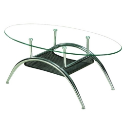 Τραπεζάκι Σαλονιού Limpa Clear  09-0430  110X60X46 cm Μέταλλο,Γυαλί
