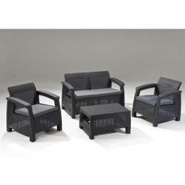 Σετ Σαλόνι Corfu Anthracite 4 Τμχ. 53-0214 4 Θέσεων