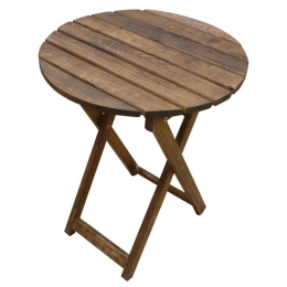 Τραπέζι Πτυσσόμενο 63.0001 Πηχάκι Ξύλινο Φ60x73cm Καρυδί