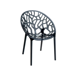 Πολυθρόνα Crystal Black Transparent 32-0013 59X60X45/80cm Siesta Acrylic