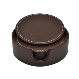 Σουβέρ Με Βάση Σετ 6Τμχ 802807 10cm Brown Ankor Τεχνόδερμα