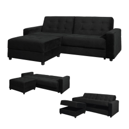 Καναπές Κρεβάτι & Σκαμπό Jackson Black E9579,2 193X81X77 cm Ύφασμα