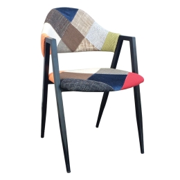Πολυθρόνα Delta Patchwork ΕΜ130 50X55X80 cm Σετ 2τμχ Μέταλλο,Ύφασμα