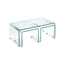 Τραπεζάκια Σετ Glasser Clear  ΕΜ733 90X50X38 cm