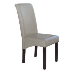 Καρέκλα Maleva-H Ivory E1206,1 44X61X100 cm Σετ 2τμχ Ξύλο,Τεχνόδερμα