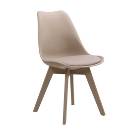 Καρέκλα Martin-II Tortora ΕΜ137,9 52X49X82 cm Σετ 2τμχ Πολυπροπυλένιο,Τεχνόδερμα