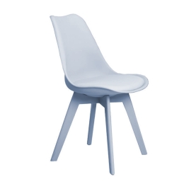 Καρέκλα Martin-II Grey ΕΜ137,4 52X49X82 cm Σετ 2τμχ Πολυπροπυλένιο,Τεχνόδερμα