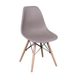 Καρέκλα Art Wood Sand-Beige EM123.9P 46X53X81 cm Σετ 4τμχ Ξύλο,Πολυπροπυλένιο