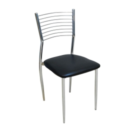 Καρέκλα Vivian Black ΕΜ935,2 40X44X83 cm Σετ 6τμχ Μέταλλο,Τεχνόδερμα