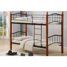Κρεβάτι Κουκέτα Button Black E8038 210X98X159 cm Μονό Μέταλλο,Ξύλο