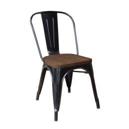 Καρέκλα Relix Wood Black Ε5191W,11 45Χ51Χ85 cm Μέταλλο,Ξύλο