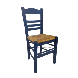 Καρέκλα Καφενείου Σίφνος Blue P969 Ε3 43Χ40Χ87 cm Ξύλο,Ψάθα
