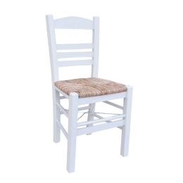 Καρέκλα Καφενείου Σίφνος White P969  Ε8 43Χ40Χ87 cm Ξύλο,Ψάθα