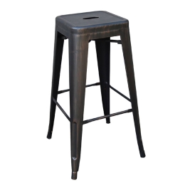 Σκαμπό Μπάρ Relix Antique Black Ε5190,10 43X43Χ76 cm Μέταλλο