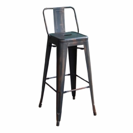 Σκαμπό Μπάρ Relix Antique Black Ε5199,10 43X43Χ100 cm Μέταλλο