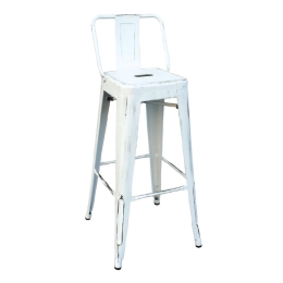Σκαμπό Μπάρ Relix Antique White Ε5199,12 43X43Χ100 cm Μέταλλο