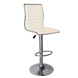 Σκαμπό Μπάρ Alfi White EM970,1  41X50X94/115 cm Σετ 2τμχ Μέταλλο,Τεχνόδερμα