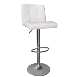 Σκαμπό Μπάρ Lino White EM412,2  44X50X92/113 cm Σετ 2τμχ Μέταλλο,Τεχνόδερμα
