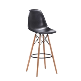 Σκαμπό Μπάρ Art Wood Black Ε509,2P 52X46X114 cm Σετ 4τμχ Ξύλο,Πολυπροπυλένιο