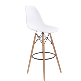 Σκαμπό Μπάρ Art Wood White Ε509,1P 52X46X114 cm Σετ 4τμχ Ξύλο,Πολυπροπυλένιο