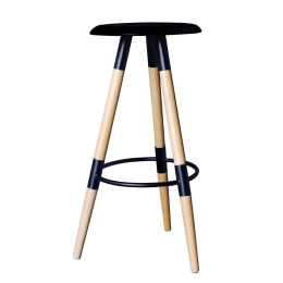 Σκαμπό Μπάρ Art Black Ε507,2 37X37X78 cm Ξύλο,Πολυπροπυλένιο