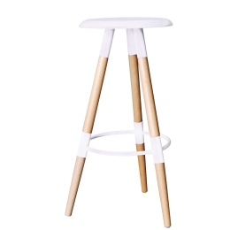 Σκαμπό Μπάρ Art White Ε507,1 37X37X78 cm Ξύλο,Πολυπροπυλένιο