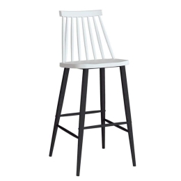 Σκαμπό Μπάρ Lavida White-Black ΕΜ153,11 43X49X107 cm Σετ 2τμχ