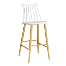Σκαμπό Μπάρ Lavida White ΕΜ153,1 43X49X107 cm Σετ 2τμχ Μέταλλο,Πολυπροπυλένιο