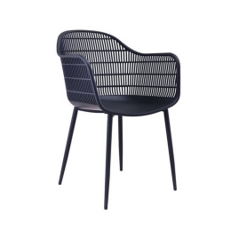 Πολυθρόνα Berry ΕΜ155,1Μ 58x58x85cm Black Σετ 6τμχ
