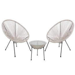 Τραπεζαρία Σετ 2 Θέσεων Acapulco Ε245,1S White-Black 2 Θέσεων